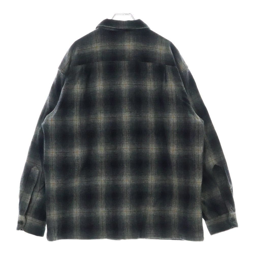 PENDLETON(ペンドルトン) 90S VINTAGE タータンチェック オープンカラー ウールシャツ グレー