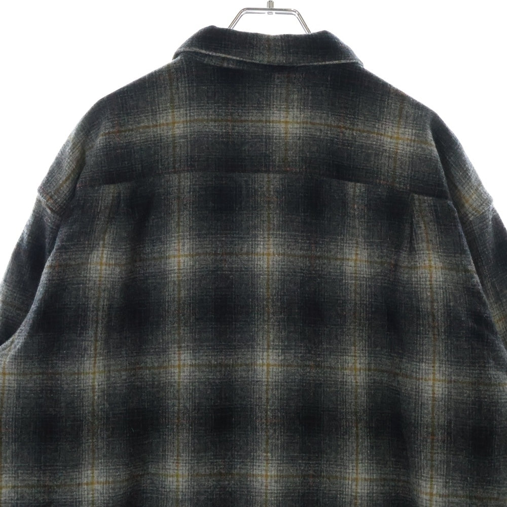 PENDLETON(ペンドルトン) 90S VINTAGE タータンチェック オープンカラー ウールシャツ グレー