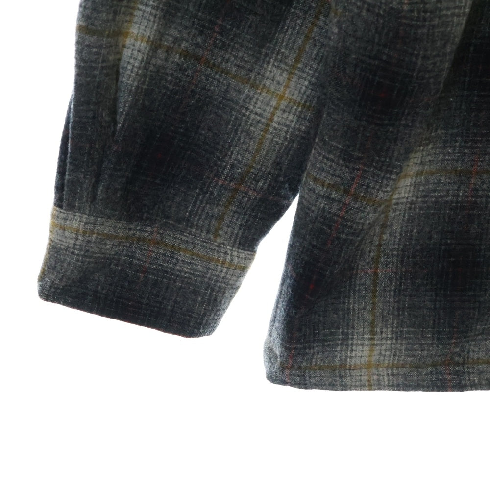 PENDLETON(ペンドルトン) 90S VINTAGE タータンチェック オープンカラー ウールシャツ グレー