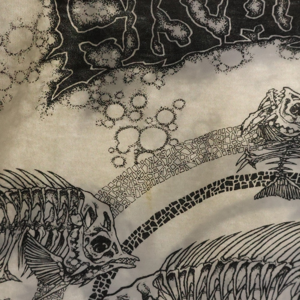 VINTAGE(ヴィンテージ) 90s FISHBONE Pushead 全面プリント 半袖Tシャツ カットソー コピーライト1991 ホワイト