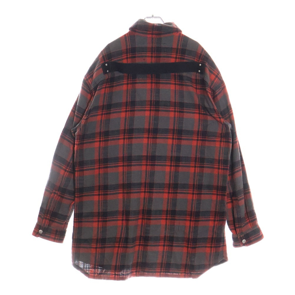DRKSHDW(ダークシャドウ) Jumbo Outershirt ジャンボアウターシャツ チェック シャツジャケット レッド DL01C2792-CPKJP