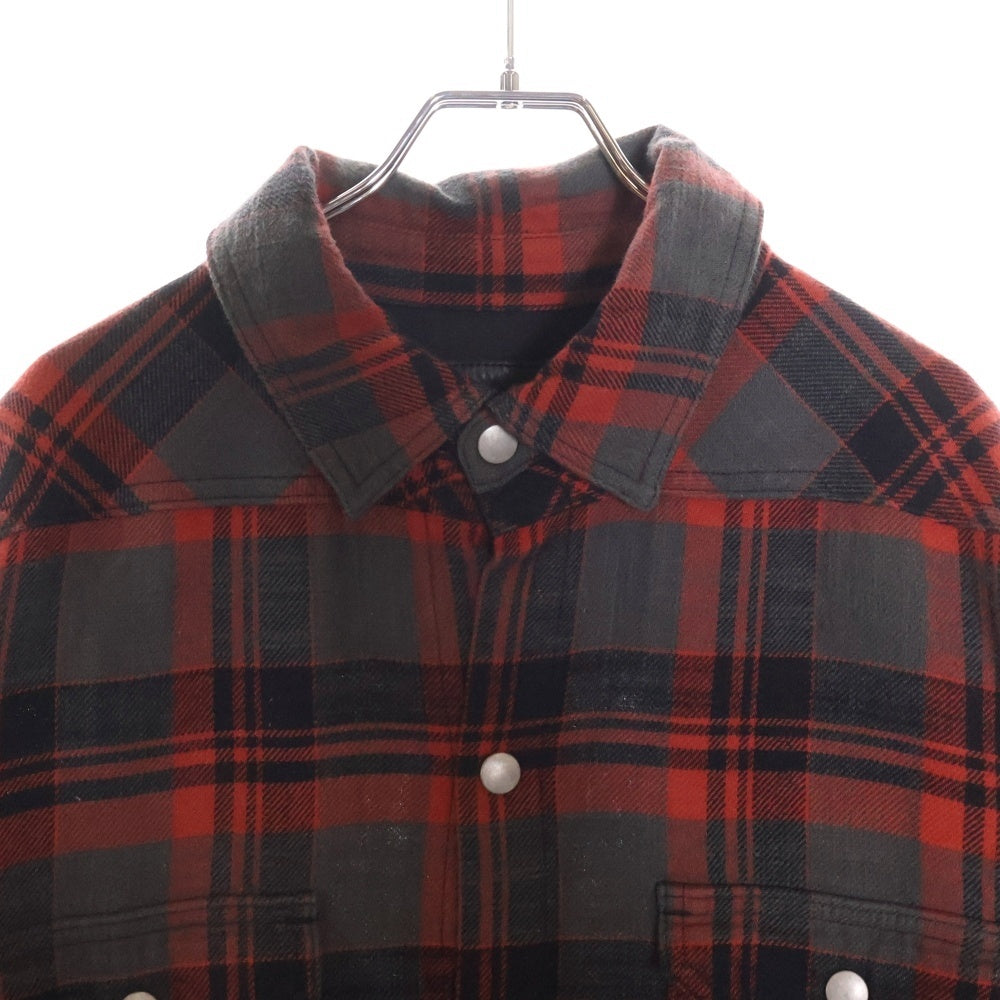 DRKSHDW(ダークシャドウ) Jumbo Outershirt ジャンボアウターシャツ チェック シャツジャケット レッド DL01C2792-CPKJP