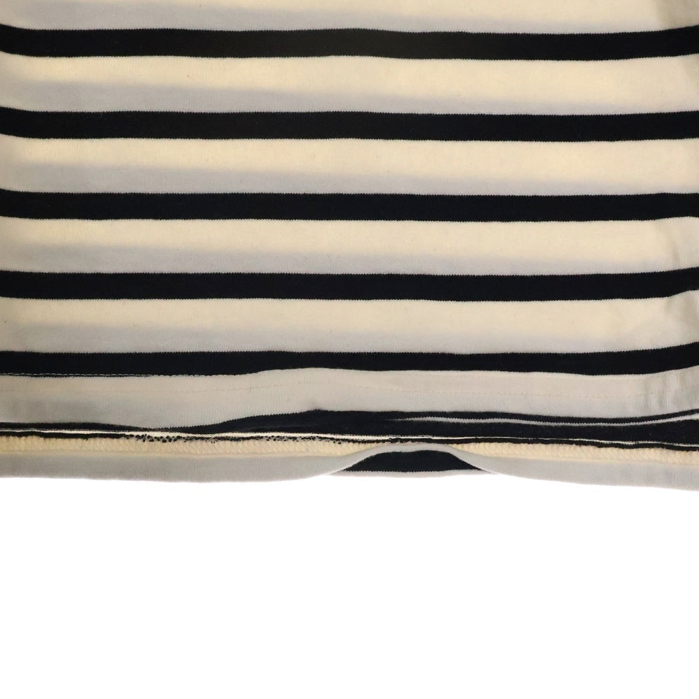 KAPITAL(キャピタル) Smiley Patch T- Shirt エルボースマイルパッチ ボーダー ロングスリーブ 長袖tシャツ ホワイト EK-904