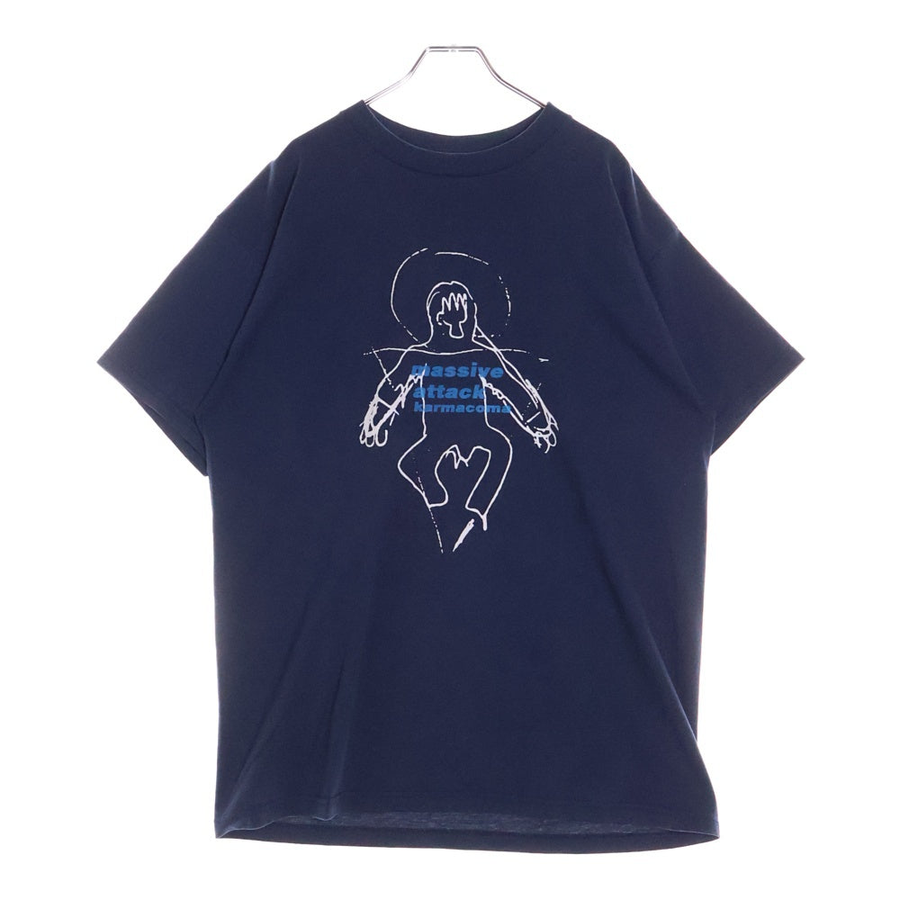 VINTAGE(ヴィンテージ) 90S MASSIVE ATTACK karmacoma マッシブアタック グラフィックプリント 半袖Tシャツ ネイビー