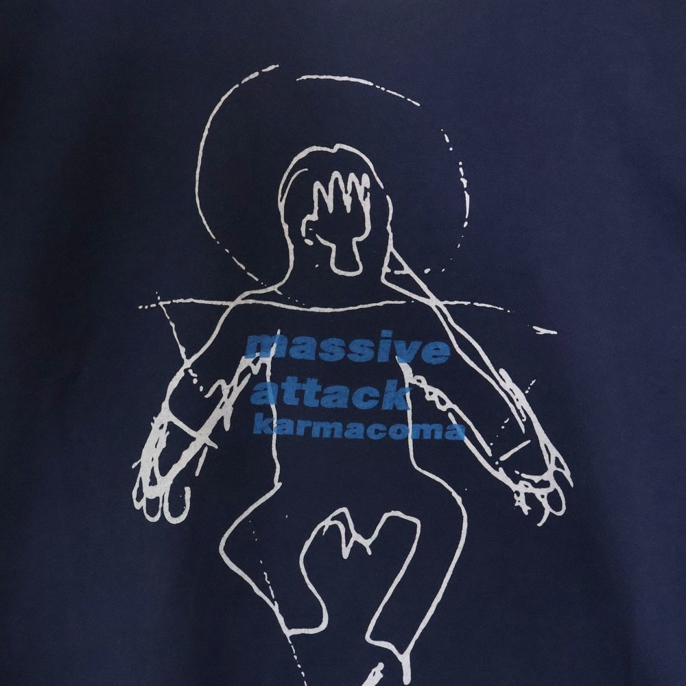 VINTAGE(ヴィンテージ) 90S MASSIVE ATTACK karmacoma マッシブアタック グラフィックプリント 半袖Tシャツ ネイビー