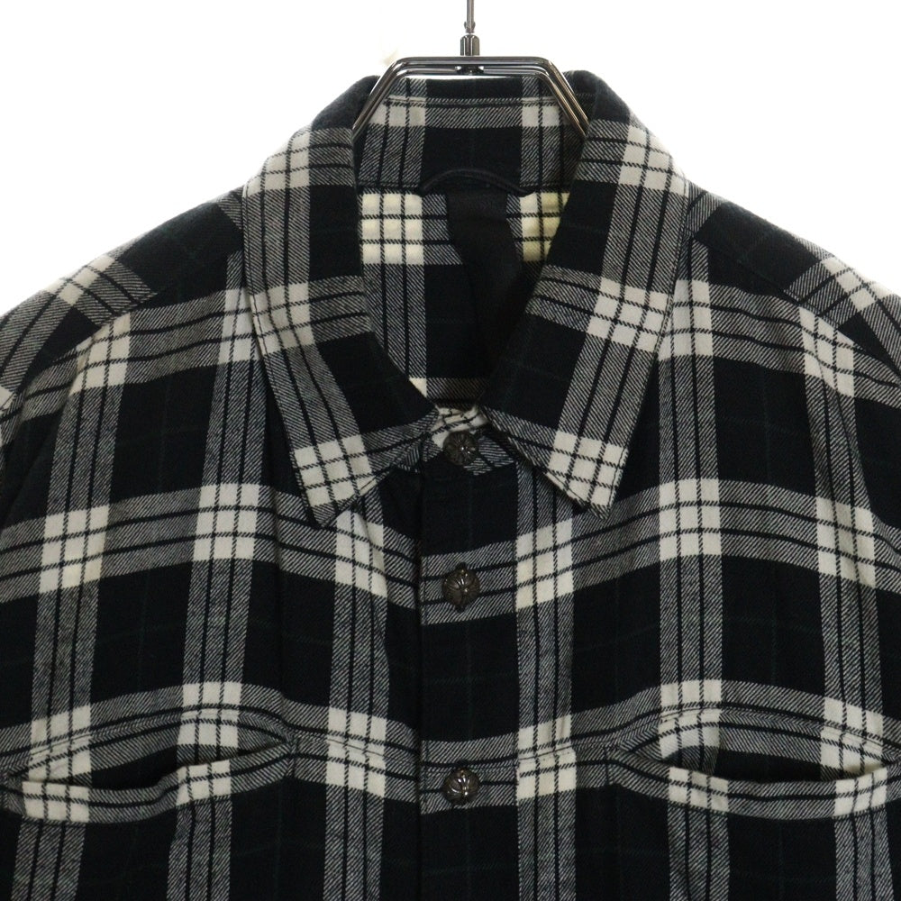 CHROME HEARTS(クロムハーツ) LOOSEENDS LS CHECK ルーズエンド クロスボールボタン ロングスリーブ ネルシャツ ブラック