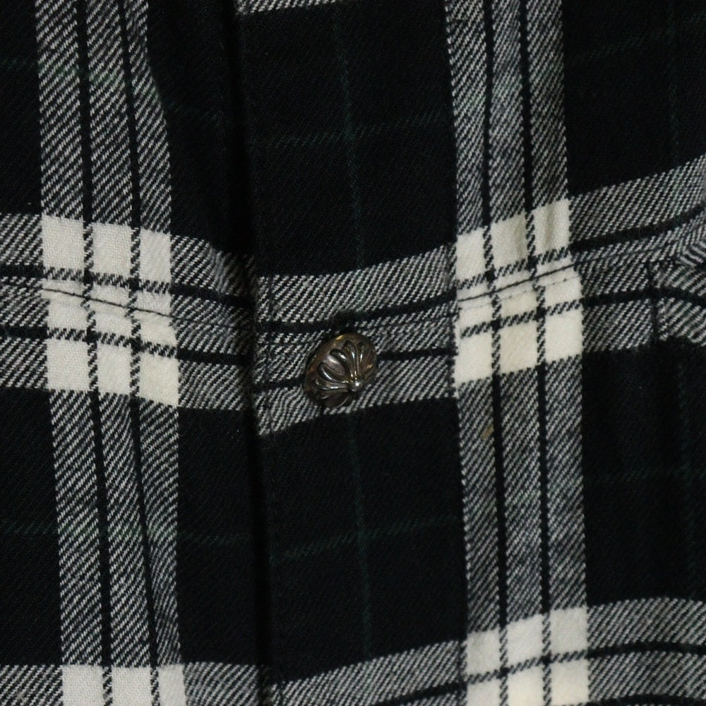 CHROME HEARTS(クロムハーツ) LOOSEENDS LS CHECK ルーズエンド クロスボールボタン ロングスリーブ ネルシャツ ブラック