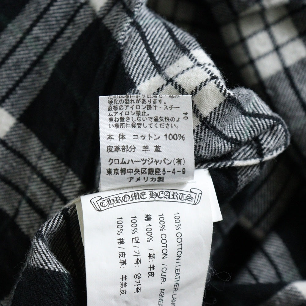 CHROME HEARTS(クロムハーツ) LOOSEENDS LS CHECK ルーズエンド クロスボールボタン ロングスリーブ ネルシャツ ブラック