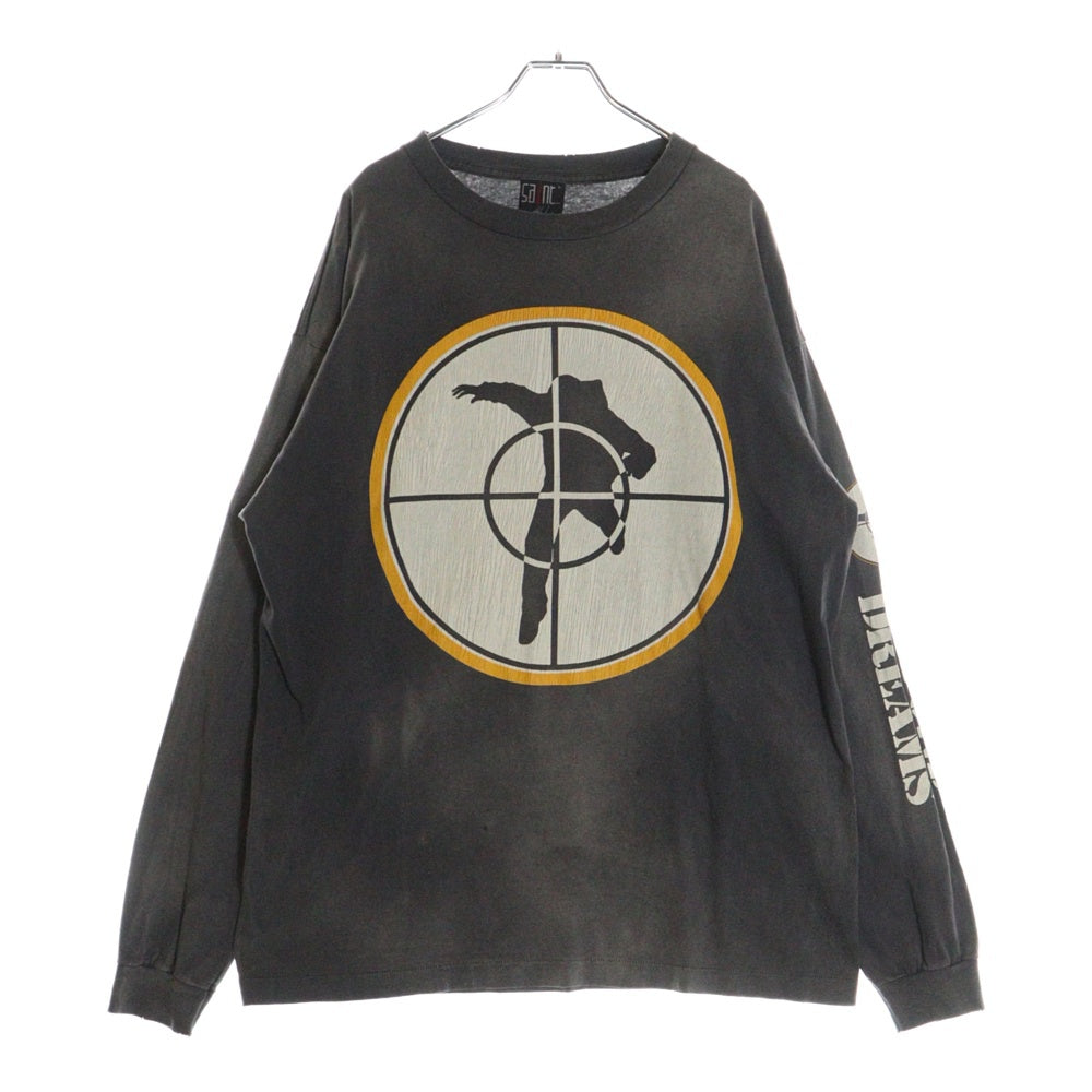 SAINT MICHAEL(セントマイケル) 24SS × Sean Wotherspoon ショーン ウェザースプーン ダメージ加工 ロングスリーブ 長袖Tシャツ ブラック SM-YS8-0000-C17