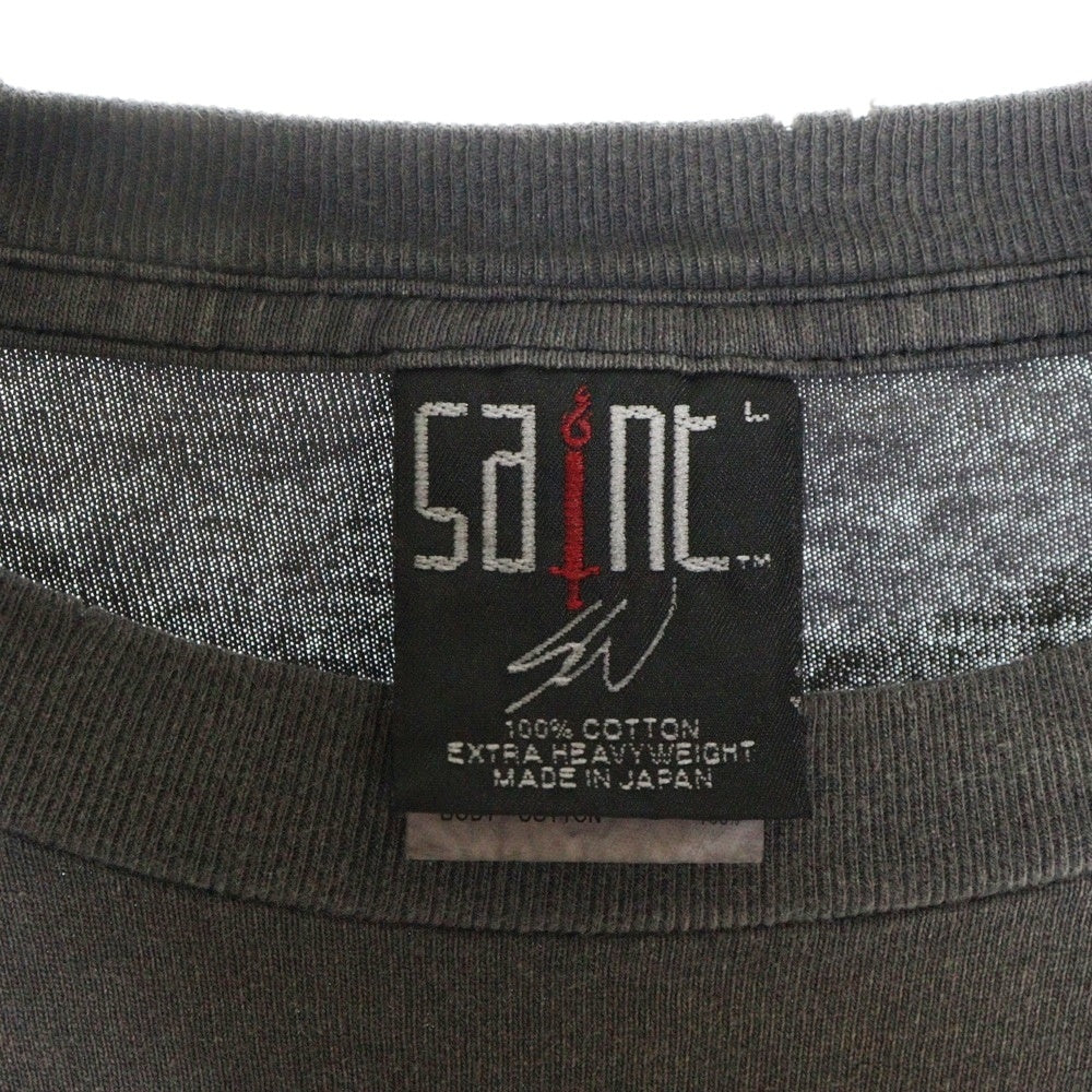 SAINT MICHAEL(セントマイケル) 24SS × Sean Wotherspoon ショーン ウェザースプーン ダメージ加工 ロングスリーブ 長袖Tシャツ ブラック SM-YS8-0000-C17