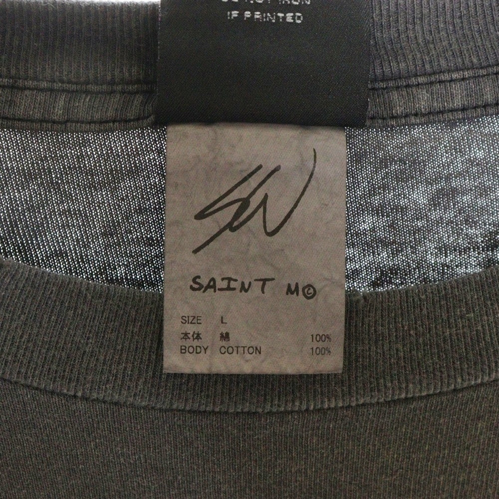 SAINT MICHAEL(セントマイケル) 24SS × Sean Wotherspoon ショーン ウェザースプーン ダメージ加工 ロングスリーブ 長袖Tシャツ ブラック SM-YS8-0000-C17