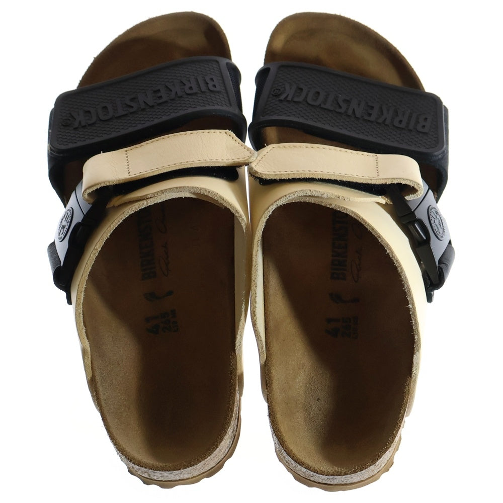 Rick Owens(リックオウエンス) × BIRKENSTOCK Rotterdam sandals ビルケンシュトック ロッテルダム ベルト付き サンダル ブラック/ホワイト
