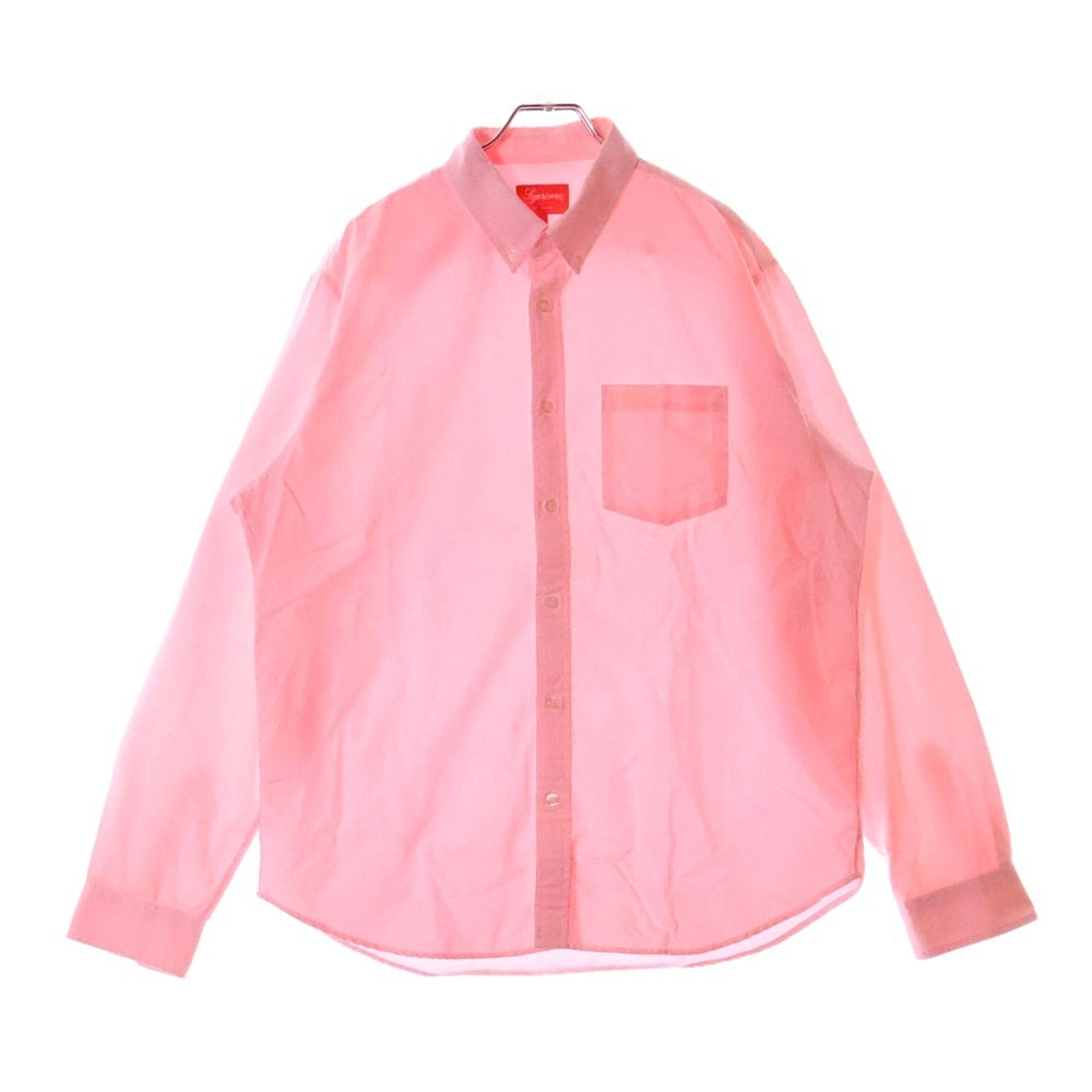SUPREME(シュプリーム) ストライプ ボタンダウン ロングスリーブ シャツ ピンク