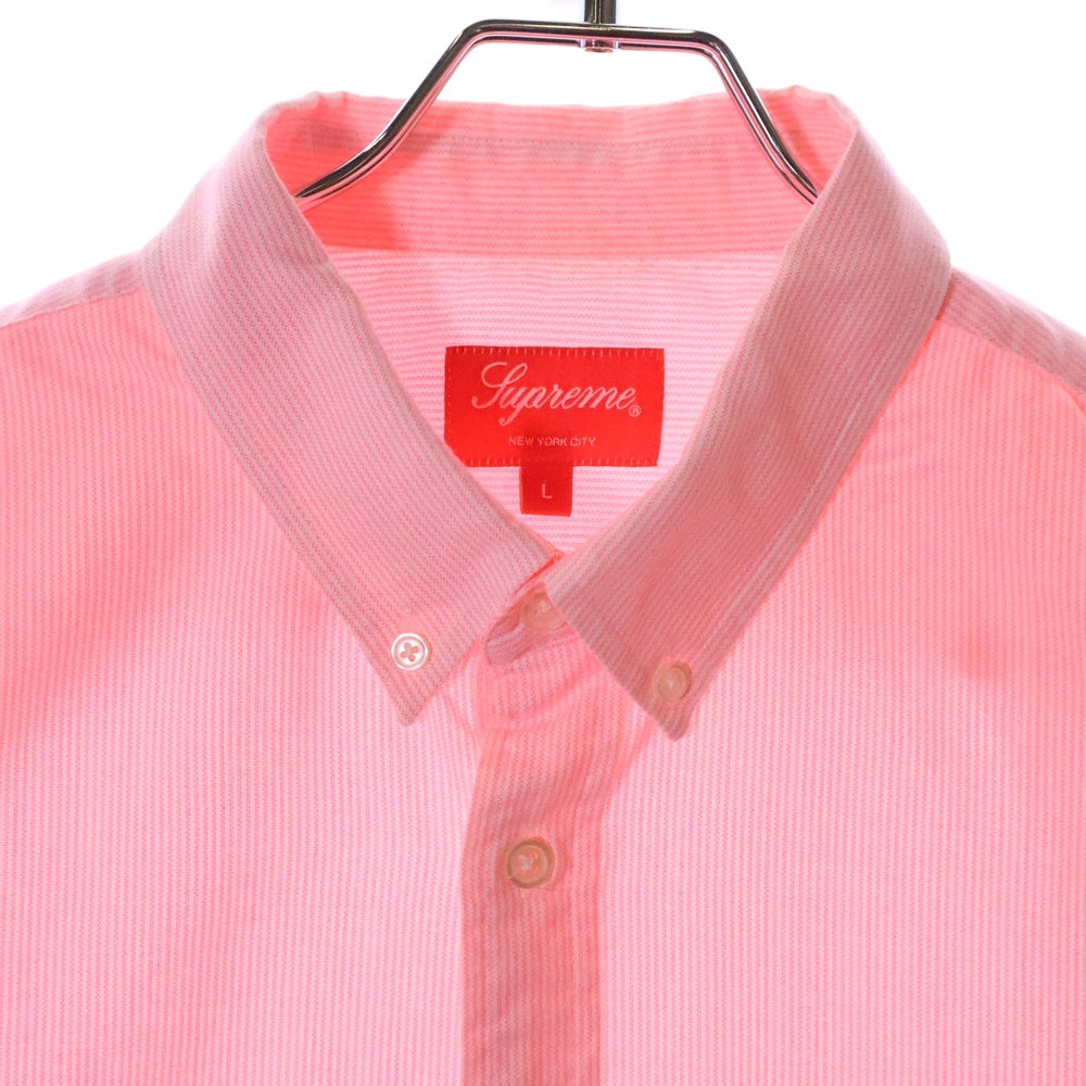 SUPREME(シュプリーム) ストライプ ボタンダウン ロングスリーブ シャツ ピンク