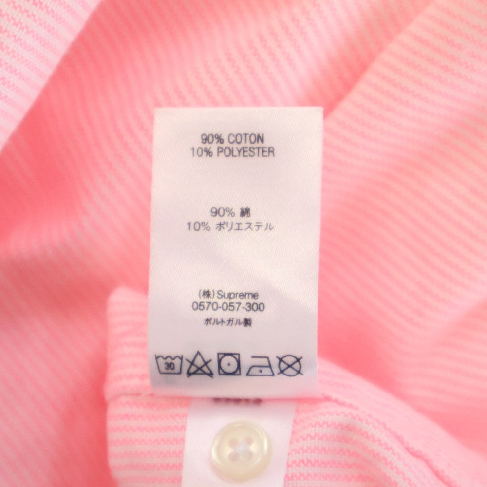 SUPREME(シュプリーム) ストライプ ボタンダウン ロングスリーブ シャツ ピンク