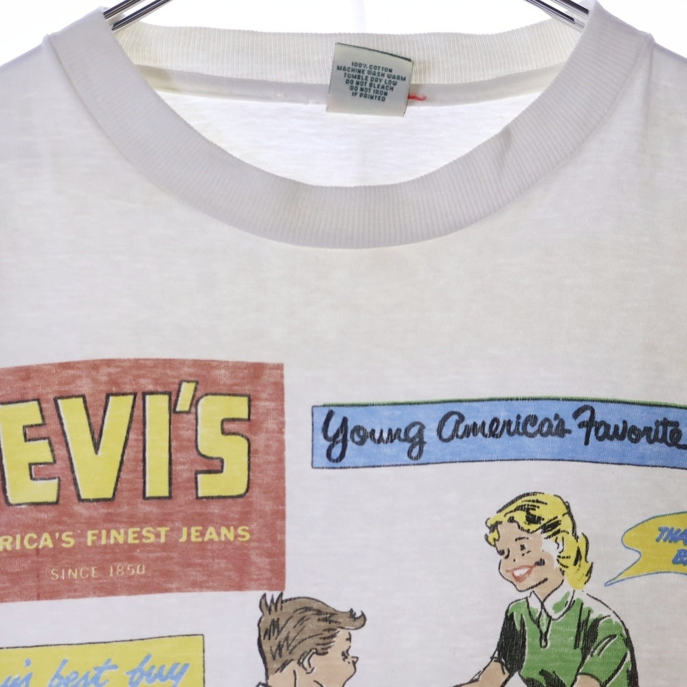 VINTAGE(ヴィンテージ) 90s USA製 Levi's TEE リーバイス フロントプリント半袖Tシャツ カットソー ホワイト