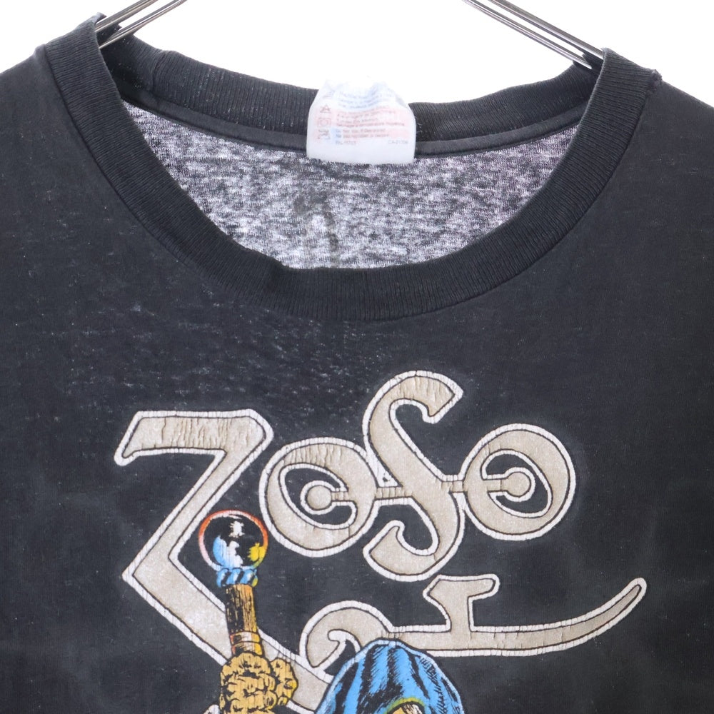 VINTAGE(ヴィンテージ) 80s LED ZEPPELIN ZOSO TEE レッド・ツェッペリン バンド 両面プリント半袖Tシャツ カットソー ブラック