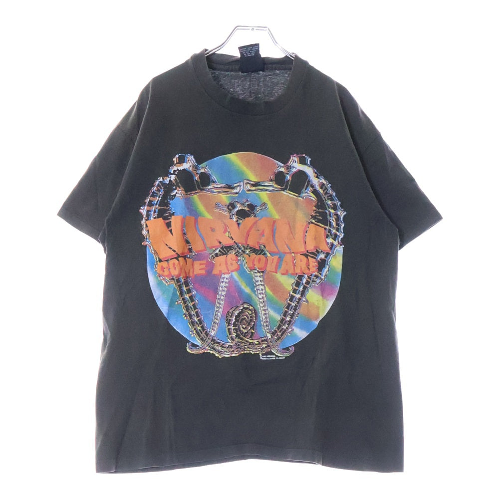 VINTAGE(ヴィンテージ) 90s NIRVANA COME AS YOU ARE TEE ニルヴァーナ フロントプリント半袖Tシャツ カットソー ブラック
