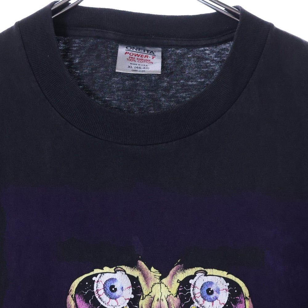 VINTAGE(ヴィンテージ) 90S PUSHEAD KURIO パスヘッド 黒 グラフィックプリント 半袖Tシャツ ブラック