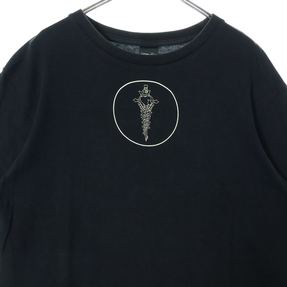 NUMBER (N)INE(ナンバーナイン) 本人期 フロントプリント 半袖Tシャツ ロング丈 ブラック