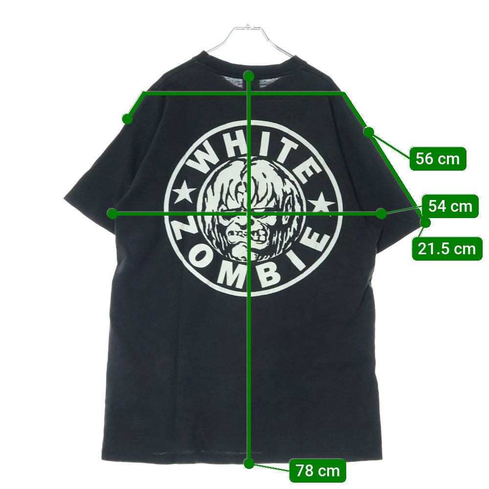 VINTAGE(ヴィンテージ) 90S WHITE ZOMBIE ホワイトゾンビ 両面プリント 半袖Tシャツ ブラック