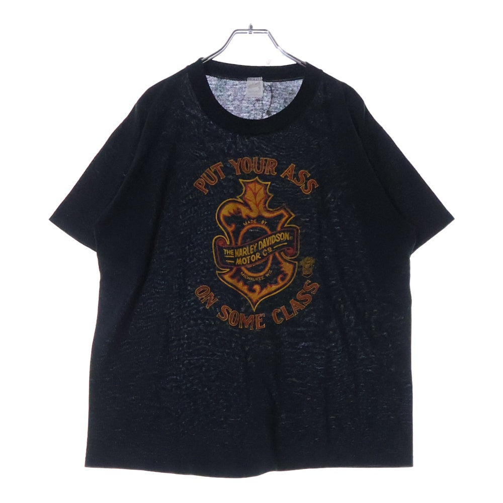 VINTAGE(ヴィンテージ) 80S Harley-Davidson ハーレーダビッドソン プリント 半袖Tシャツ ブラック