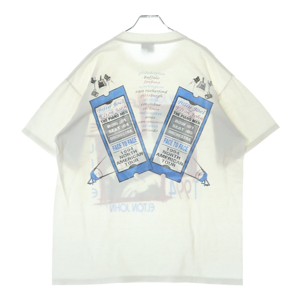 VINTAGE(ヴィンテージ) 90S BILLY JOEL ELTON JOHN 1994 WORLD TOUR ビリー・ジョエル エルトン 両面プリント 半袖Tシャツ ホワイト