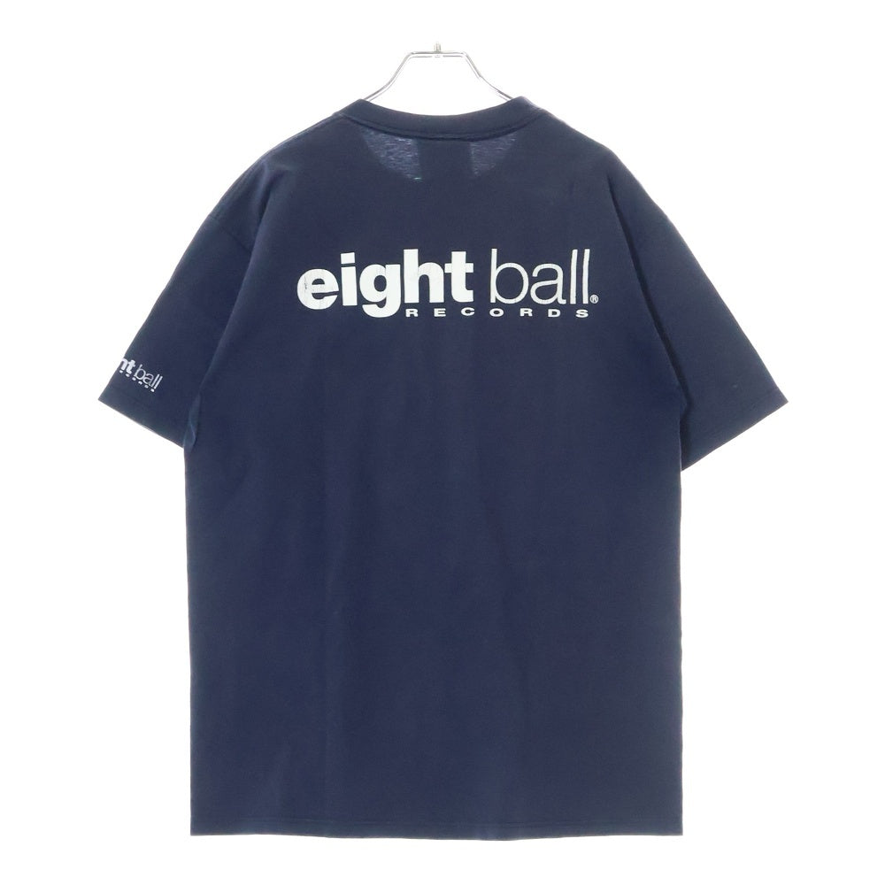 VINTAGE(ヴィンテージ) 90S eight ball RECORDS エイトボールレコード 両面プリント 半袖Tシャツ ネイビー