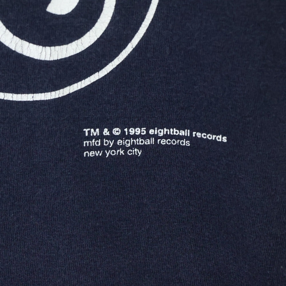 VINTAGE(ヴィンテージ) 90S eight ball RECORDS エイトボールレコード 両面プリント 半袖Tシャツ ネイビー