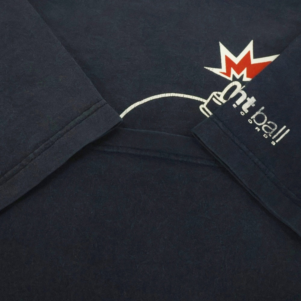 VINTAGE(ヴィンテージ) 90S eight ball RECORDS エイトボールレコード 両面プリント 半袖Tシャツ ネイビー