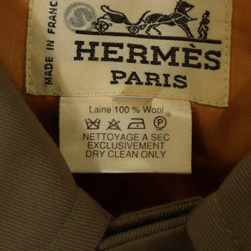 HERMES(エルメス) 90S ラグランスリーブ 比翼 ジャケット ベージュ