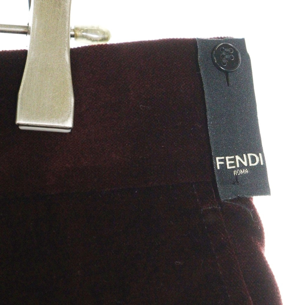 FENDI(フェンディ) ベロア テーパード ロングパンツ バーガンディ FB0616 ADWY