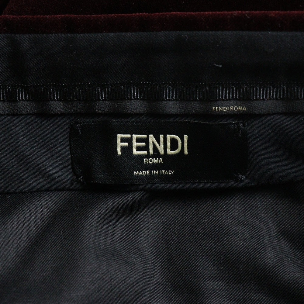 FENDI(フェンディ) ベロア テーパード ロングパンツ バーガンディ FB0616 ADWY