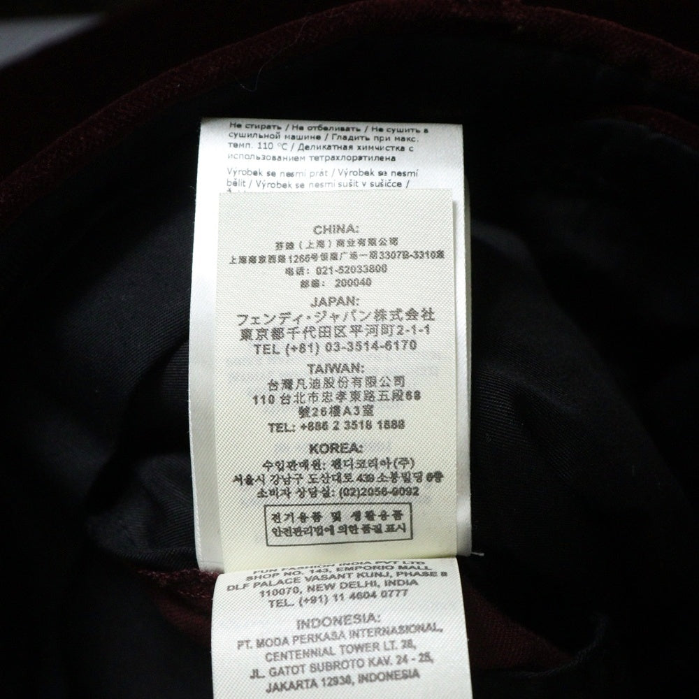 FENDI(フェンディ) ベロア テーパード ロングパンツ バーガンディ FB0616 ADWY