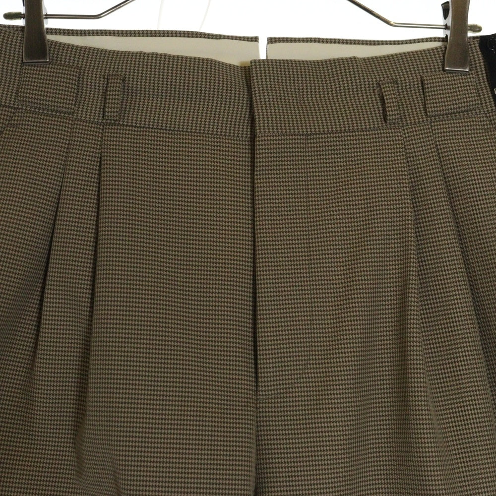 FENDI(フェンディ) 千鳥格子柄 2タック ウール スラックスショーツ ハーフパンツ ブラウン FB0570 ABAZ