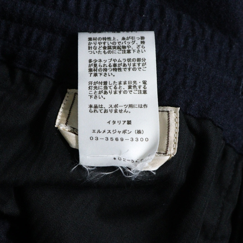 HERMES(エルメス) ウール テーパード イージーパンツ ネイビー
