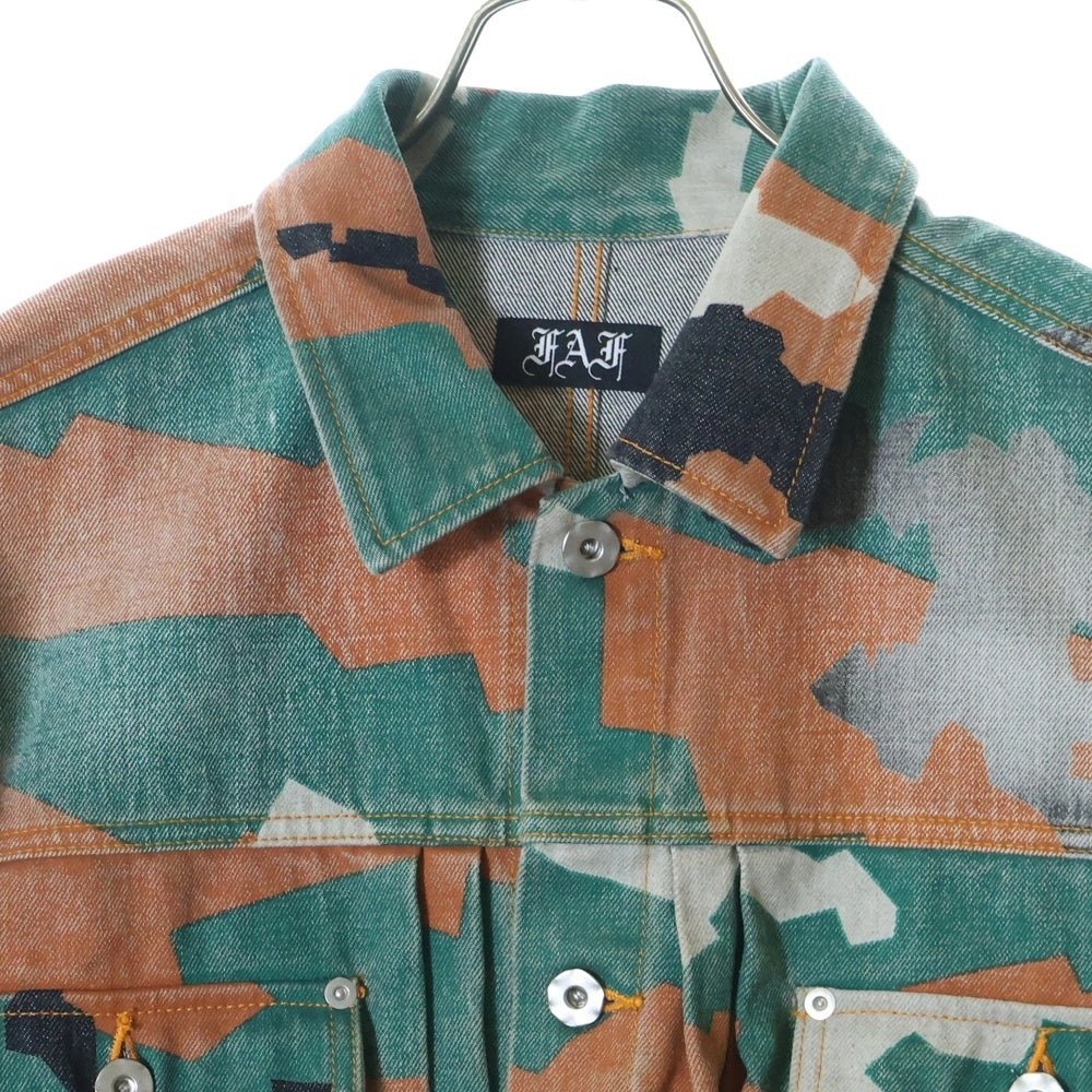 FAF/Fake As Flowers(エフエーエフ/フェイクアズフラワーズ) TYPE-2 JACKET セカンドタイプ デニムジャケット マルチカラー 2342508