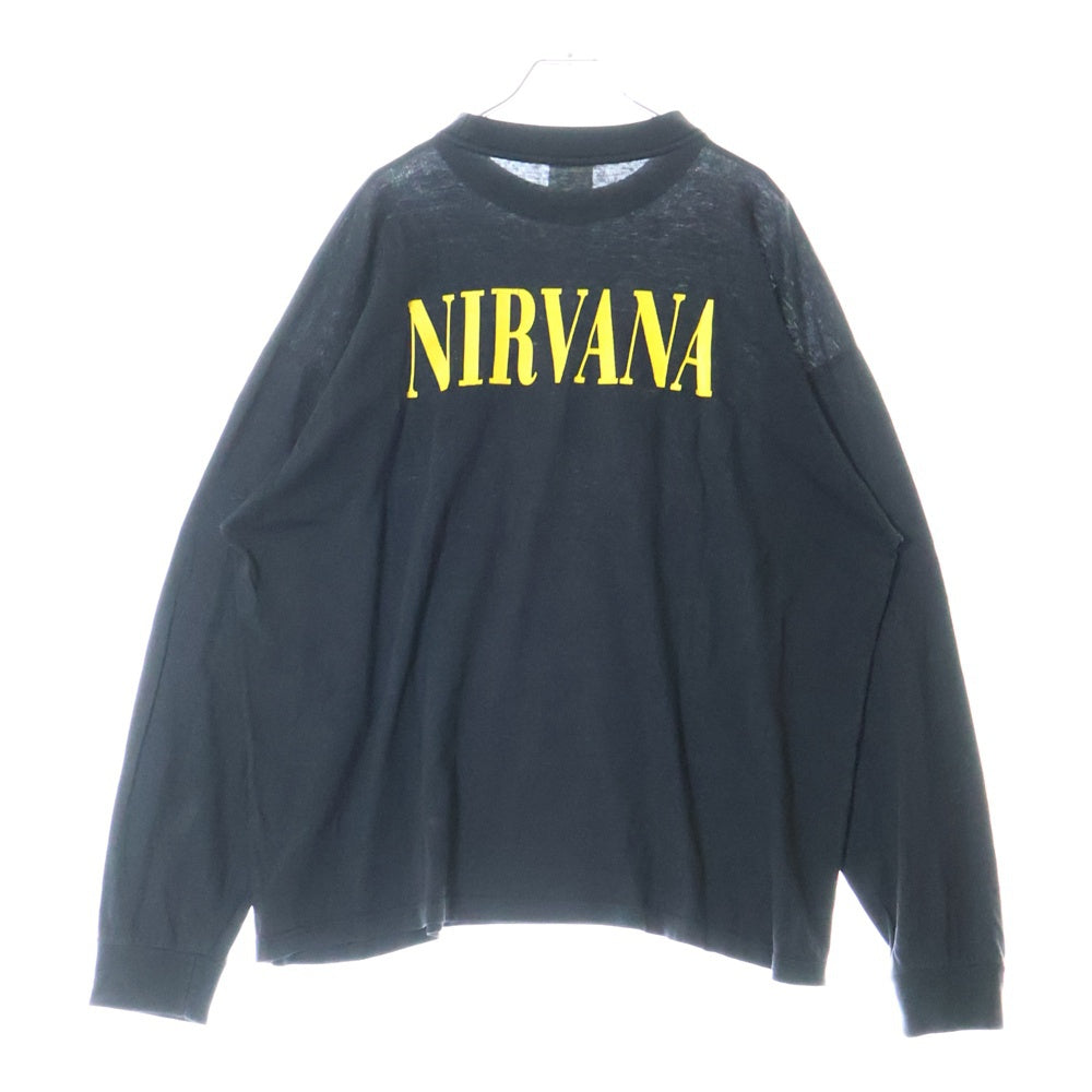 VINTAGE(ヴィンテージ) 90S NIRVANA KURT COBAIN ONE DOLLAR BOOTLEG カートコバーン ニルヴァーナ ブートレグ ドルデザイン ロングスリーブ 長袖Tシャツ ブラック