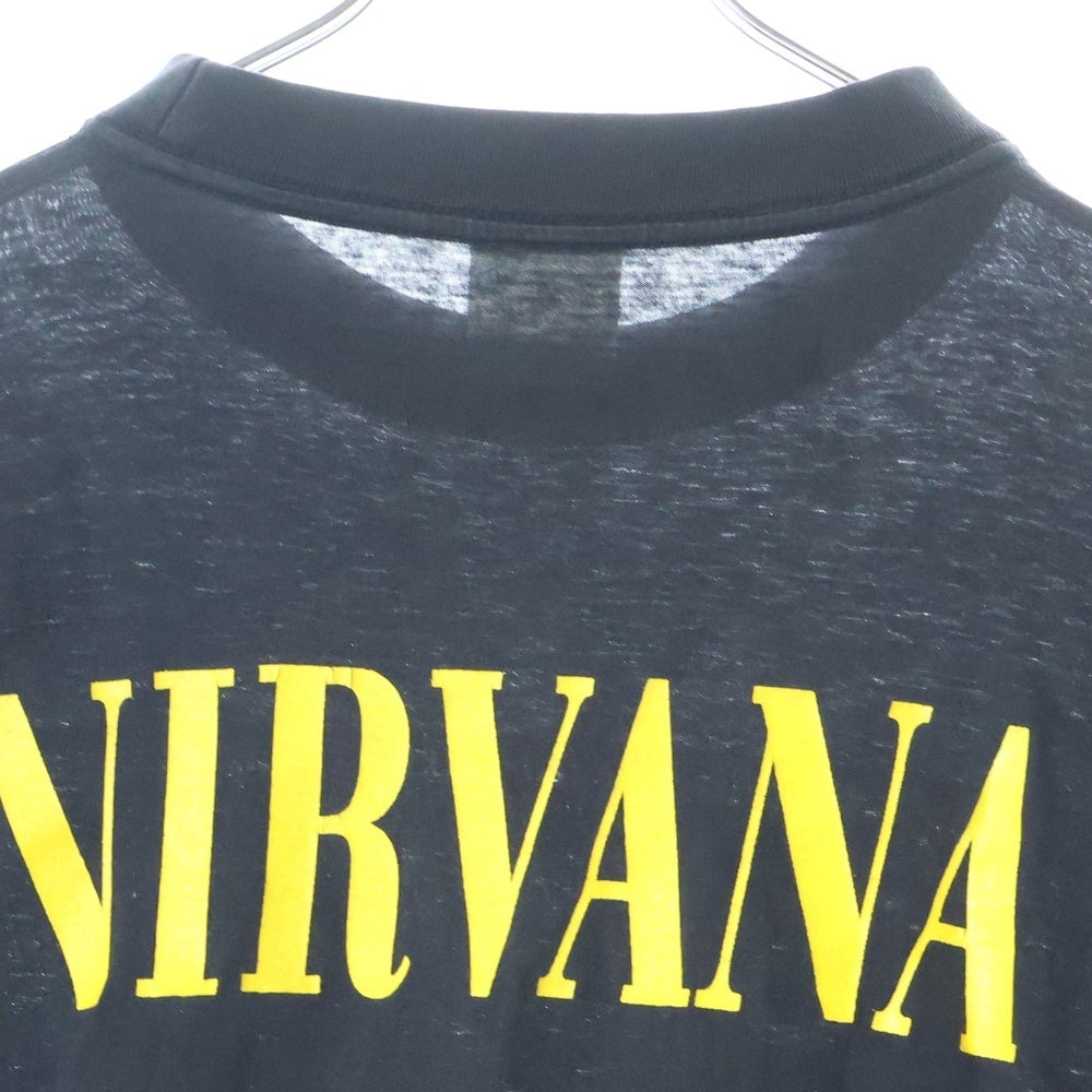 VINTAGE(ヴィンテージ) 90S NIRVANA KURT COBAIN ONE DOLLAR BOOTLEG カートコバーン ニルヴァーナ ブートレグ ドルデザイン ロングスリーブ 長袖Tシャツ ブラック