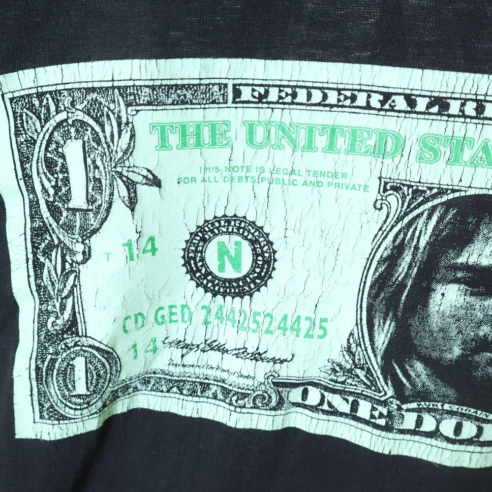 VINTAGE(ヴィンテージ) 90S NIRVANA KURT COBAIN ONE DOLLAR BOOTLEG カートコバーン ニルヴァーナ ブートレグ ドルデザイン ロングスリーブ 長袖Tシャツ ブラック