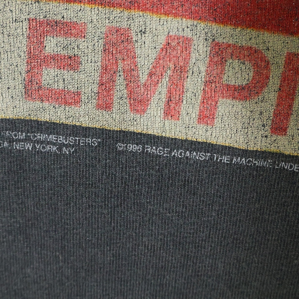 VINTAGE(ヴィンテージ) 90s RAGE AGAINST THE MACHINE 1996 EVIL EMPIRE BLACK TEE レイジ アゲインスト ザ マシーン バンド 両面プリント半袖Tシャツ カットソー ブラック