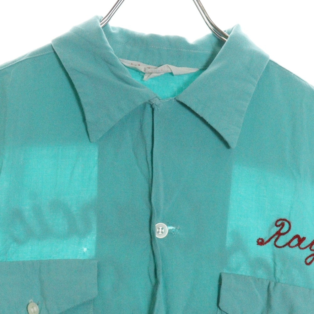 VINTAGE(ヴィンテージ) 60s NAT NAST Boring S/S Shirt 半袖シャツ 両面刺繍 ブルー