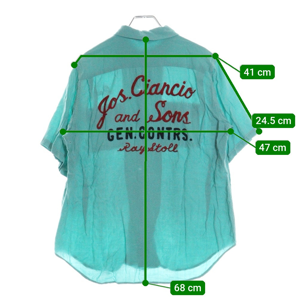 VINTAGE(ヴィンテージ) 60s NAT NAST Boring S/S Shirt 半袖シャツ 両面刺繍 ブルー