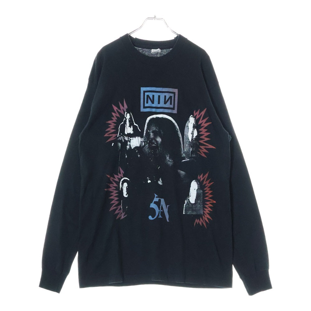 VINTAGE(ヴィンテージ) 90s NINE INCH NAILS DAVID BOWIE LS TEE ナインインチネイルズ 両面プリント長袖Tシャツ 長袖カットソー ブラック