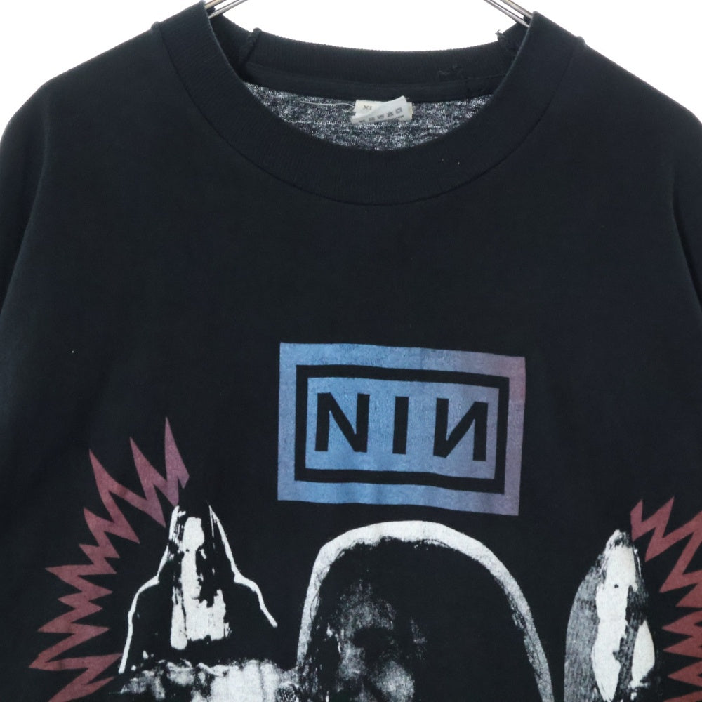 VINTAGE(ヴィンテージ) 90s NINE INCH NAILS DAVID BOWIE LS TEE ナインインチネイルズ 両面プリント長袖Tシャツ 長袖カットソー ブラック
