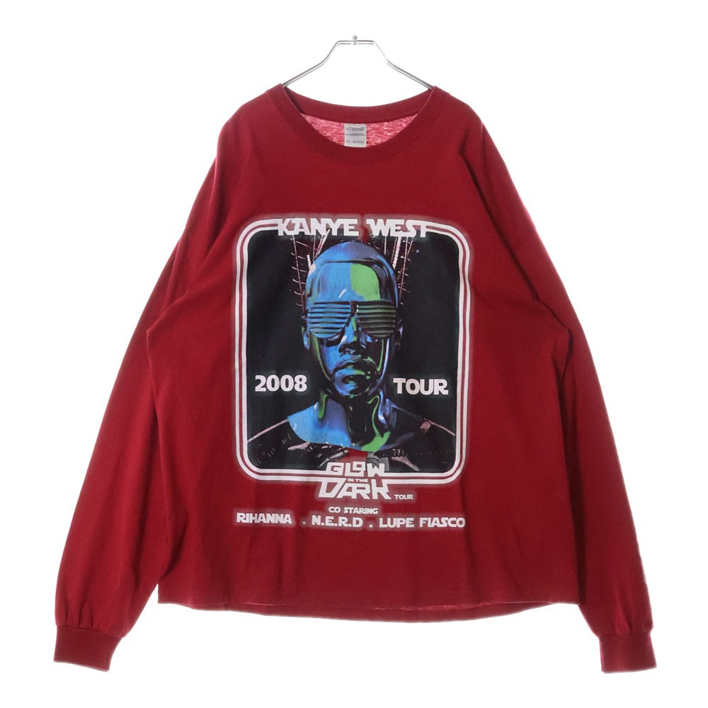 VINTAGE(ヴィンテージ) 00s KANYE WEST GLOW IN THE DARK TOUR L/S TEE カニエ ウェスト 両面プリント長袖Tシャツ 長袖カットソー レッド