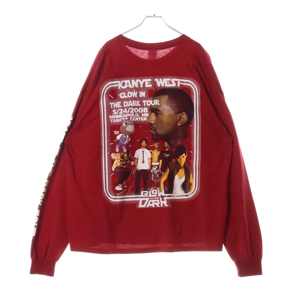 VINTAGE(ヴィンテージ) 00s KANYE WEST GLOW IN THE DARK TOUR L/S TEE カニエ ウェスト 両面プリント長袖Tシャツ 長袖カットソー レッド