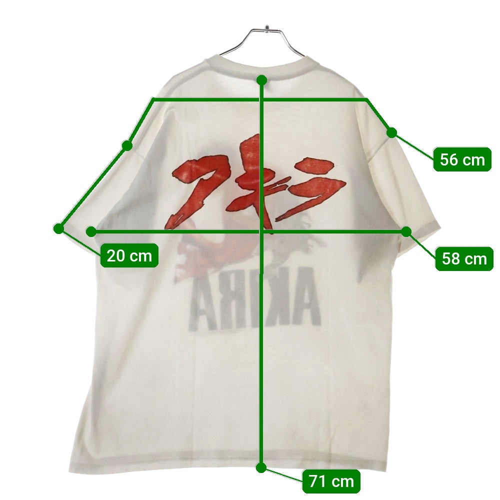 VINTAGE(ヴィンテージ) 90s AKIRA 1988 TETSUO ARM WHITE FASHION VICTIM TEE アキラ 鉄雄 ファッションヴィクティム 両面プリント半袖Tシャツ カットソー ホワイト