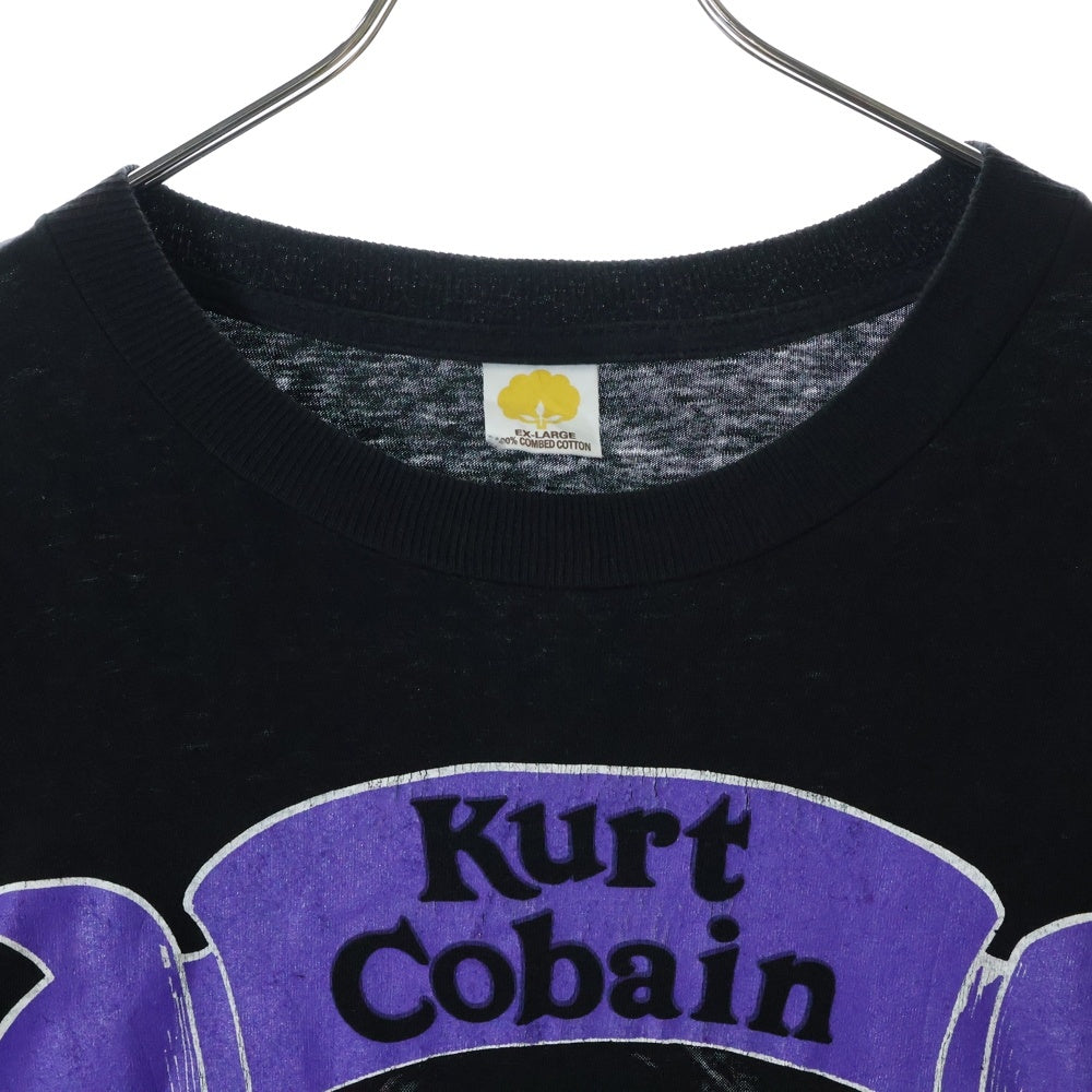 VINTAGE(ヴィンテージ) 90s NIRVANA Kurt Cobain & Courtney Love Memorial LS TEE ニルヴァーナ カートコバーン 袖 フロントプリント長袖Tシャツ カットソー ブラック