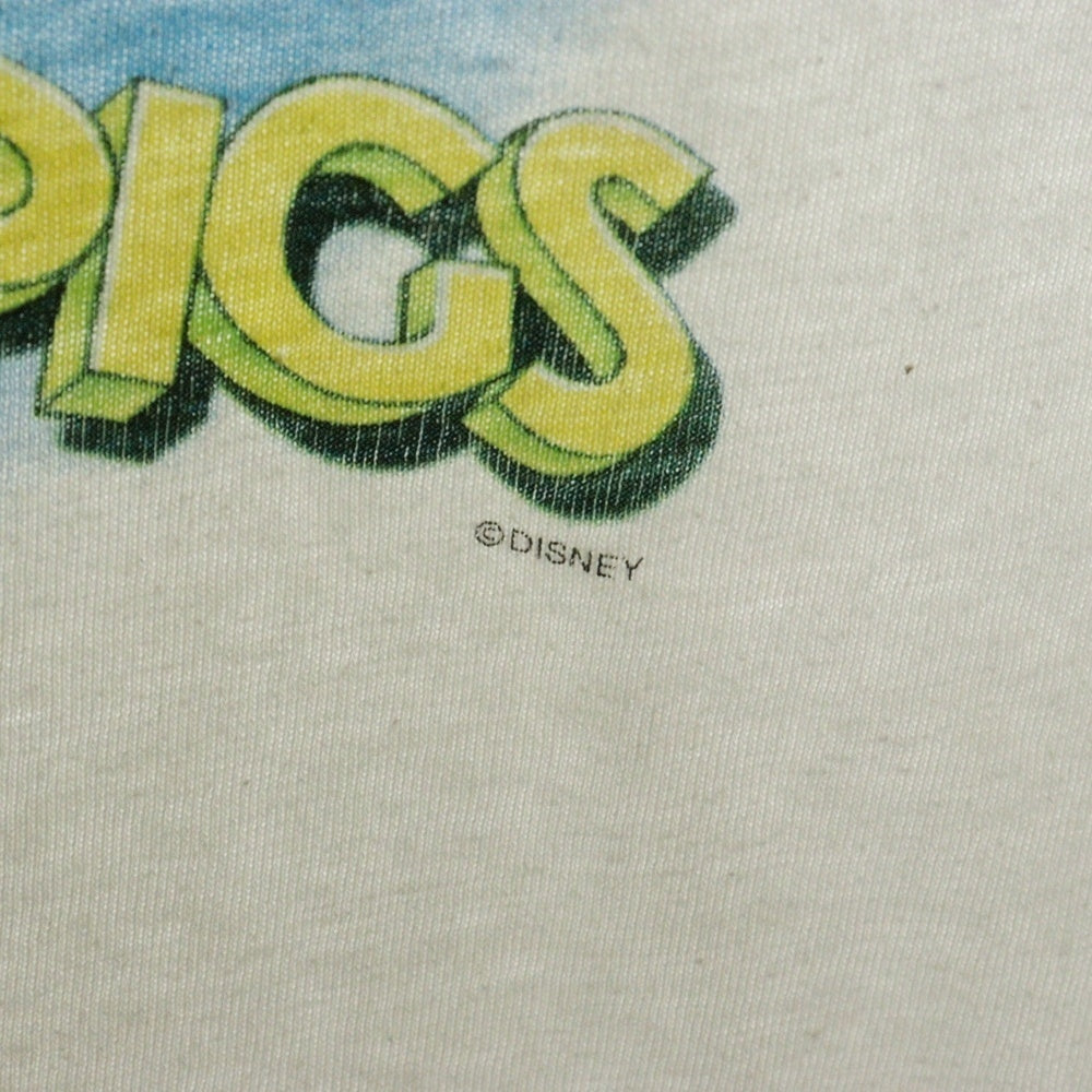 VINTAGE(ヴィンテージ) 90s Three little Pigs TEE 3匹の子豚 フロントプリント半袖Tシャツ カットソー ホワイト